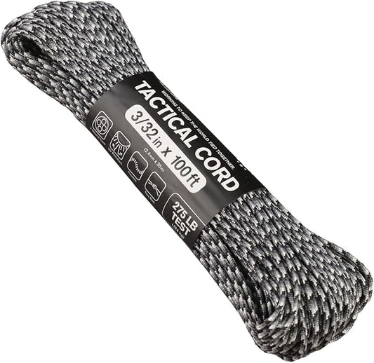 Atwood Rope MFG 275 Tactical Paracord 100 Feet 4-Strand Core Nylon Parachute Cord Outside Survival Gear Made in USA | Lanyards, Bracelets, Handle Wraps, Keychain (Urban)