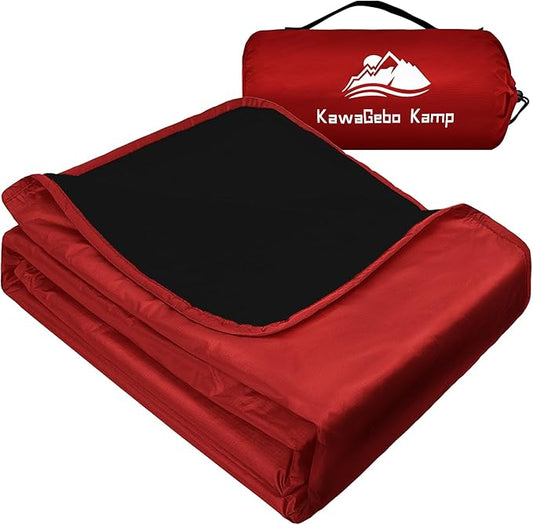 Fleece Waterproof Outdoor Blanket, Windproof Stadium Blanket for Camping, Picnics, and Sports Stay Dry and Comfortable 80"x58"