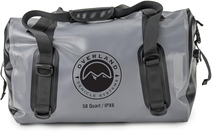 Overland Vehicle Systems Portable Dry Storage Bags (58 Quart Capacity) - Premium 1000D Construction - IPX6 Rated Waterproof Dry Bag - Heavy Duty Buckles with Robust Nylon Straps