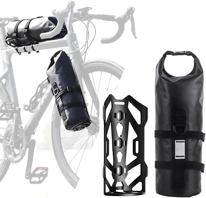 5L Bike Fork Bag with Multipurpose Cage for Cycling Touring,Lightweight Bicycle Waterproof Dry Cargo Rack Bag for MTB,Road,Mountain,Folding bikes