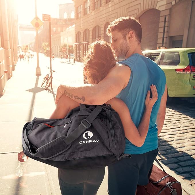 Canway Sports Gym Bag, Travel Duffel bag with Wet Pocket & Shoes Compartment for men women, 45L/40L, Lightweight
