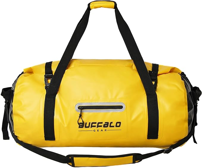 Buffalo Gear Waterproof Duffle Bag 40L 60L 80L Roll-top Dry Bag Heavy Duty Waterproof Duffel Travel Bag for Kayaking Rafting Boating Fishing Camping