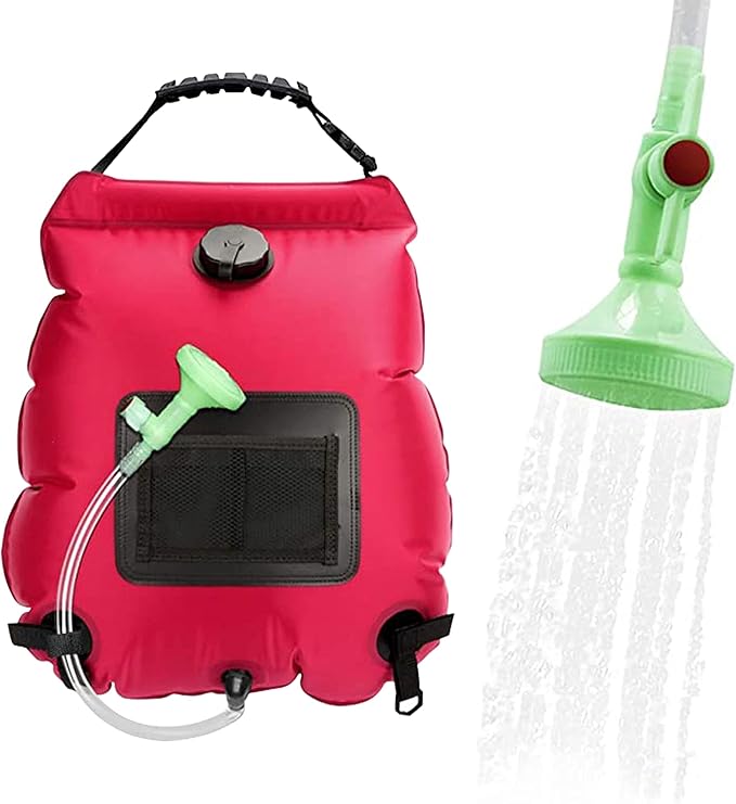 Solar Shower Bag, Solar Heating Camping Shower Bag, 5Gal(20L) Portable Camping Shower Bag, with Removable Hose and On-Off Switchable Shower Head, for Outdoor Traveling/Climbing/Hiking/Beach/Swimming