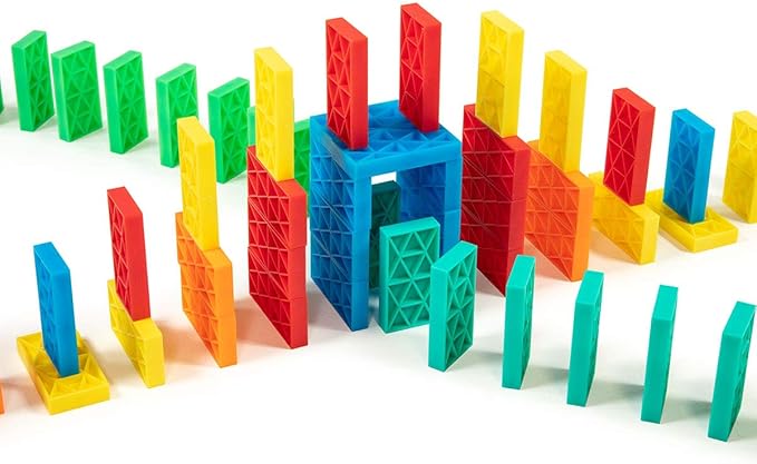 Bulk Dominoes Kinetic Domino Kit | Dominoes Set, STEM STEAM Small Toys, Family Games for Kids, Kids Toys and Games, Building, Toppling, Chain Reaction Sets (118pc)