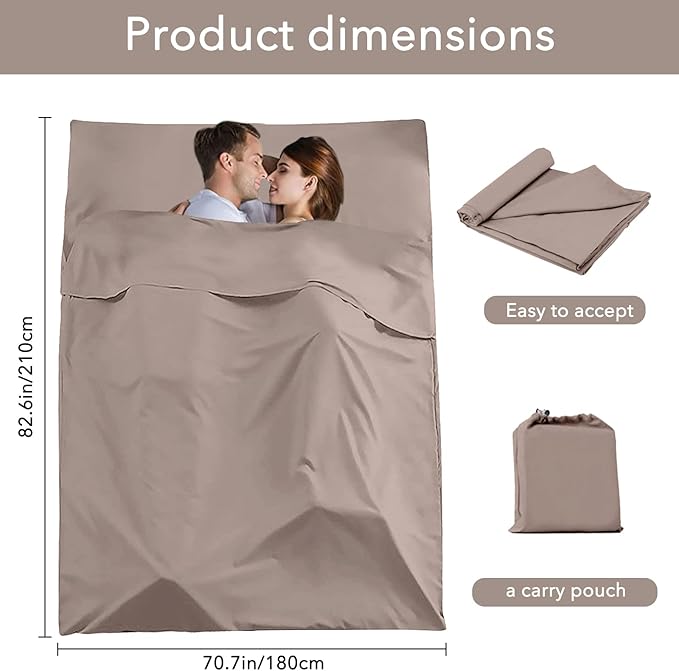 Sleeping Bag Liners Lightweight Travel Camping Sheet Sleep Bag Liner Adults Lightweight Warm Weather Hotel Compact Portable Sleeping Sack Indoor Outdoor Hostels Traveling Backpacking Hiking Blankets