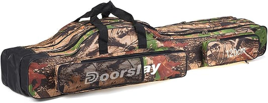 oorslay Portable Folding Fishing Tackle Storage Bags Oxford Fishing Rod Case Fishing Pole Bag Carry Organizer Waterproof Fishing Bag