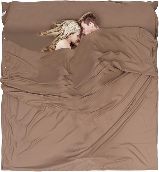 Sleeping Bag Liner - Travel Sheets for Hotel, Portable & Comfortable & Quick-Drying Adult Sleep Sack for Camping, Business Trips, Traveling, Hostel