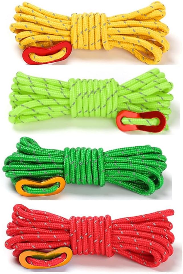 Double Eye Buckle Reflective Umbrella Cord - High Tensile Strength, Portable, and Wear-Resistant (4 Pack)