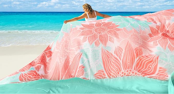 Beach Blanket Waterproof Sandproof Extra Large Beach Mat 79" X 83"/120"x108"for 1-8 Adults Quick Drying Durable Outdoor Picnic Mat for Beach Travel Camping Hiking