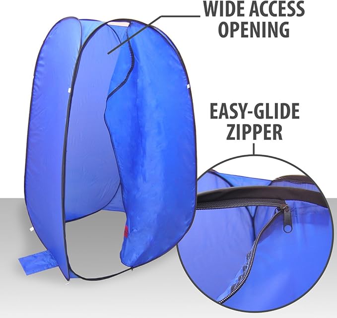 Pop-Up Room in a Bag Instant Portable Changing Room with Dura-light Steel Frame and Weather-Resistant Material for Camping, RV, Shower, Outhouse, Bathroom, Toilet and More Includes Fl