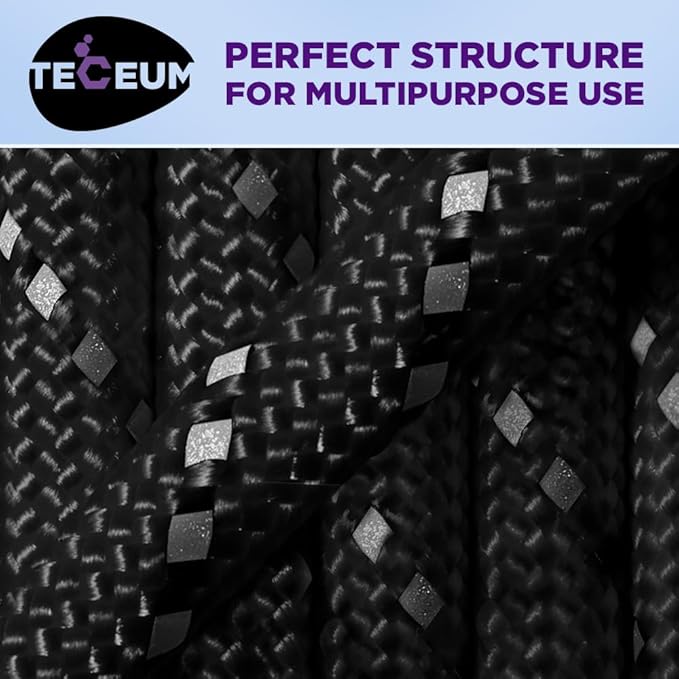 TECEUM Heavy Duty Rope 1000 – 1000ft / 200ft / 100ft / 50ft – 40+ Colors – Utility Rope for Survival & Camping Gear – Nylon String, Camping Rope, para Cord, Utility Nylon Rope, Tent Cord