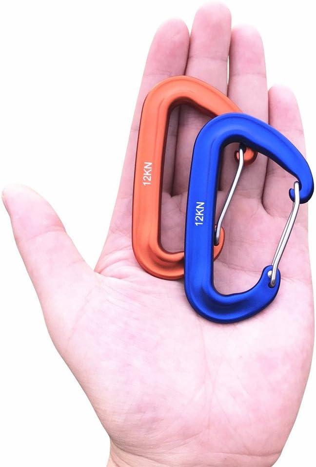 Carabiner,12KN Lightweight Heavy Duty Carabiner Clips,Aluminium Wiregate Caribeaners for Hammocks,Camping, Key Chains, Outdoor and Gym etc,Hiking & Utility