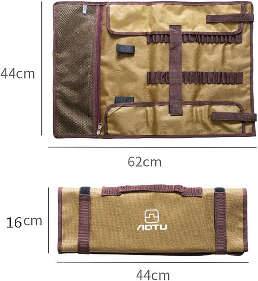 Tent Stake Storage Bag Tent Stake Roll Bag Ground Nail Storage Bag, Heavy Duty Oxford Polyester Case for Tent Pegs and Camping Hammer