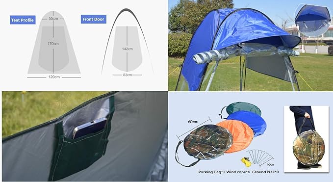 Sports Tent Weather Proof Pod, Sports Tent Pod Outdoor Lightweight Portable Instant Pop Up Shelter for Cold Weather, 1 Person, Fishing
