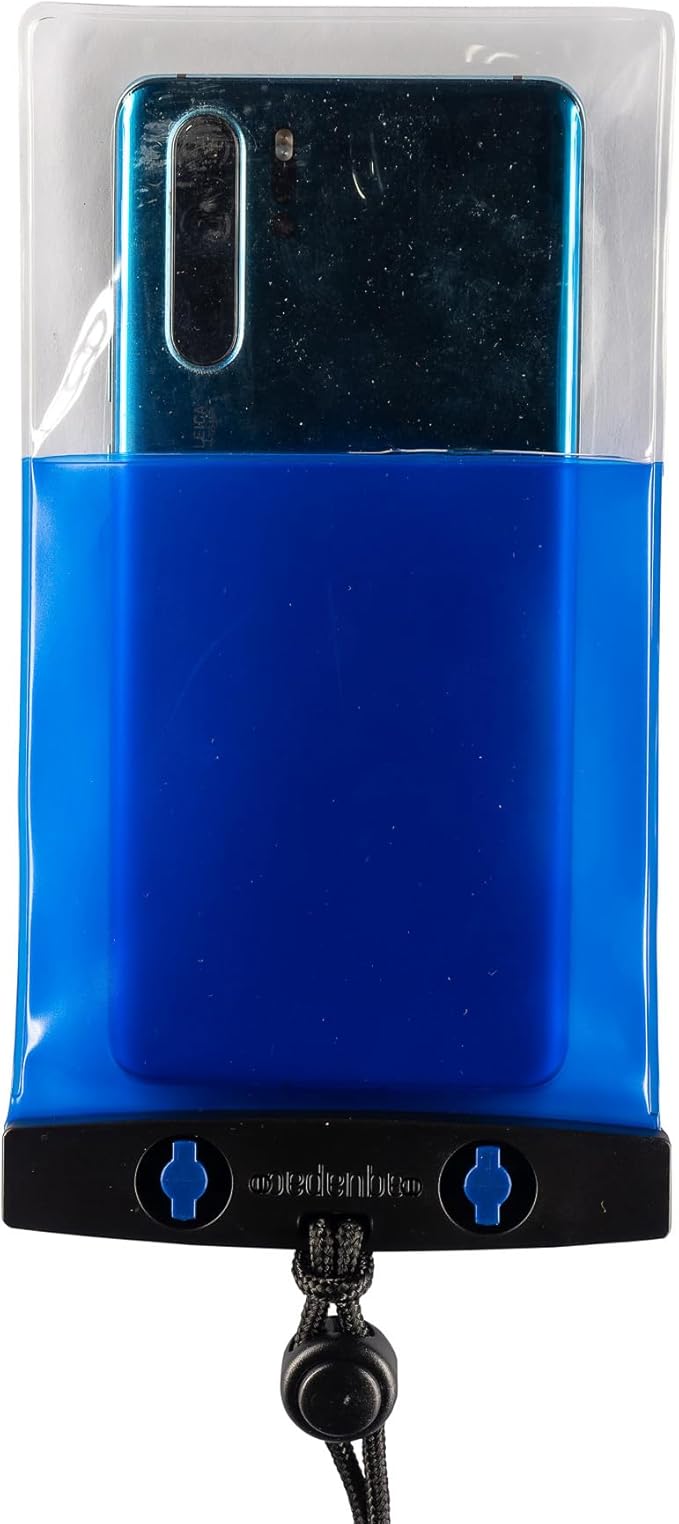 Aquapac Waterproof Phone Case, Small, Blue, Lanyard, iPhone and Android, Made in The UK, Hiking, Mountain Biking, Running Accessory, Travel Essential, 5 Year Warranty. IPX8 Certified to 30 ft deep.