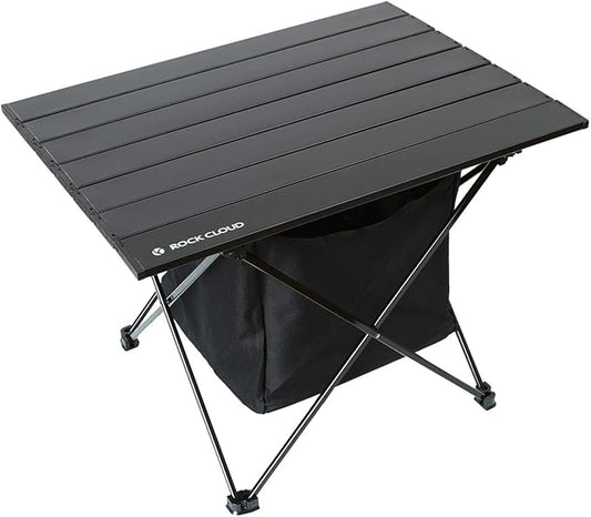ROCK CLOUD Portable Camping Table Ultralight Aluminum Camp Table with Storage Bag Folding Beach Table for Camping Hiking Backpacking Outdoor Picnic, Size M