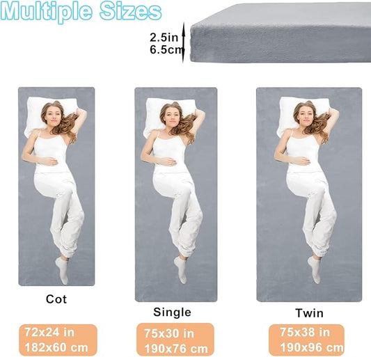 Memory Foam Camping Mattress - Portable Roll Up Sleeping Pad for Car, Tent, Cot & Floor - Waterproof, Comfortable & Compact with Travel Bag