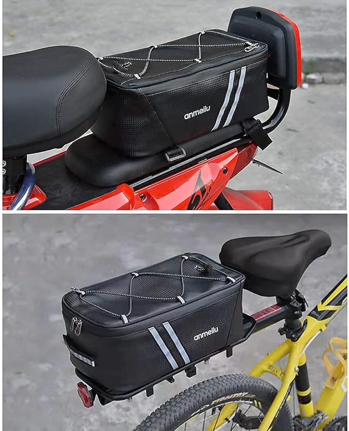 Bike Rack Bag Bike Bags for Bicycles Rear Rack Bike Trunk Bag Back Seat Carrier Saddle Luggage Storage Pack Bicycle Cargo Panniers Fat Tire Bike Folding Ebike Travel Cycling Waterproof Small