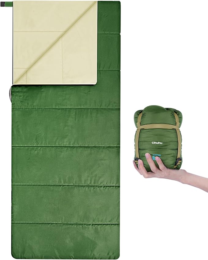 Sleeping Bag, Ohuhu Lightweight Sleeping Bag 3 Season Warm Weather Portable Compact Sleeping Bags for Adult Kids with Carry Bag for Camping Hiking Backpacking and Outdoors 59℉-77℉