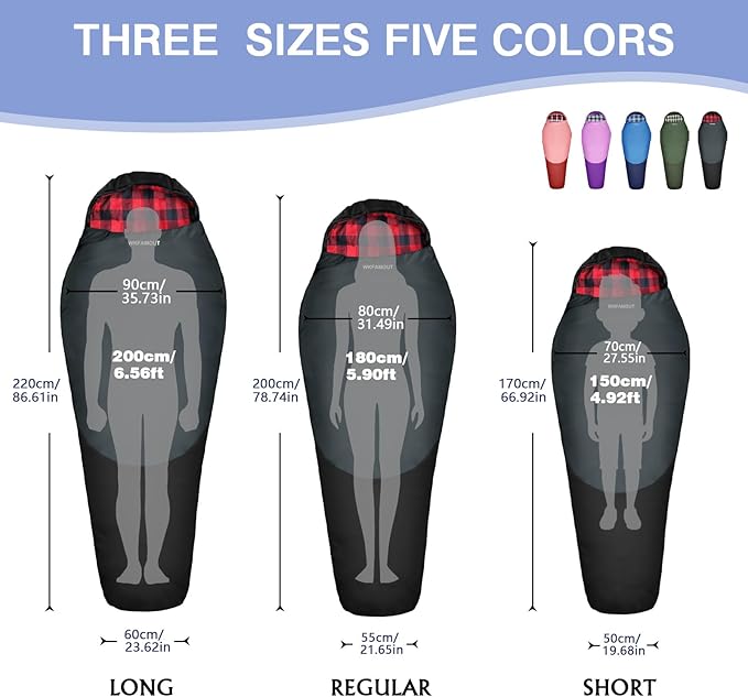 Cold Weather Mummy Sleeping Bag Flannel 0 Degree Winter Sleeping Bag Machine Washable Heavy Duty for Adults,Teenager with Compression Sack 4 Seasons for Camping Hiking Traveling