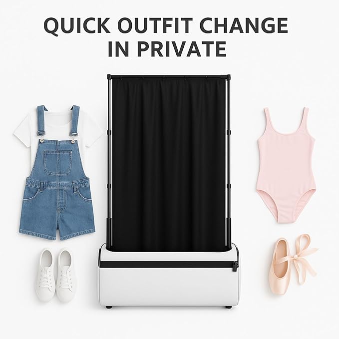 Privacy Curtain for Dance Bag, 59" x 31.5" Portable Dance Privacy Curtain, Dancer Accessories Privacy Partition Screen with Storage Bag,Backstage Changing Room Curtain for Competition & Rehearsal