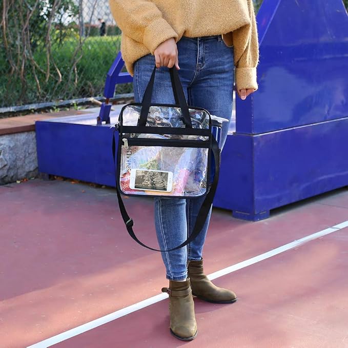 Clear Bag Stadium Approved, Security Approved Clear Tote Bag,12" x 12" x 6"