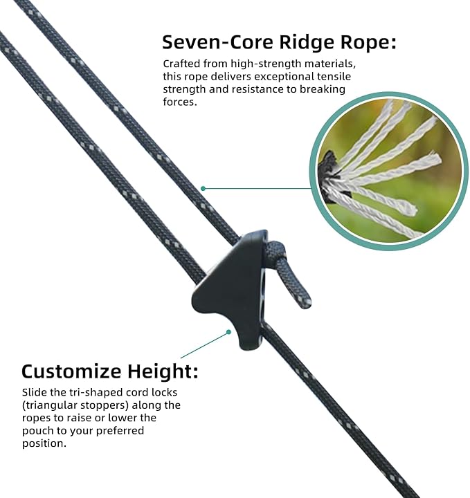 Compact Storage Organizer for Camping Hammocks, Waterproof Camping Gear Storage, Portable Hammock Accessory for Hiking, Backpacking