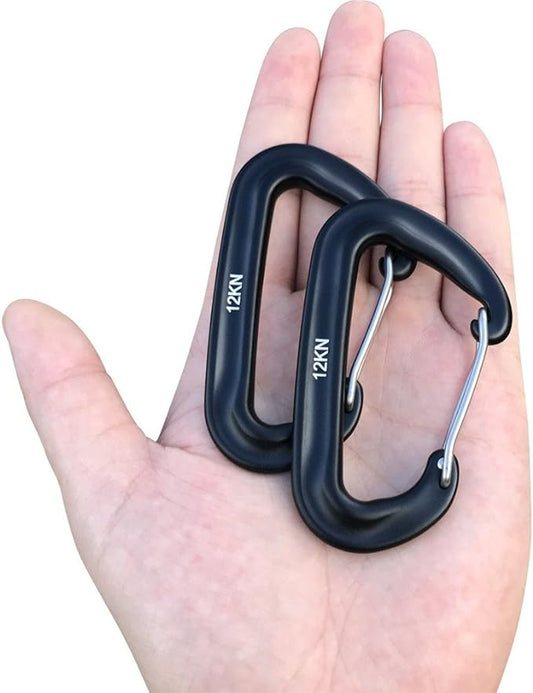 Carabiner,12KN Lightweight Heavy Duty Carabiner Clips,Aluminium Wiregate Caribeaners for Hammocks,Camping, Key Chains, Outdoor and Gym etc,Hiking & Utility