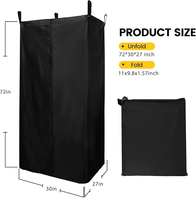 Privacy Tent for Boats, Heavy Duty Hanging Changing Room with Storage Bag, Portable Privacy Station for Pontoons