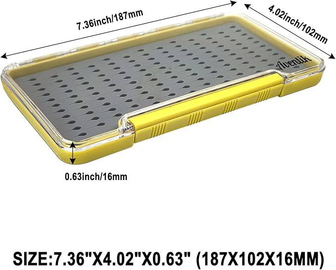 Aventik Fly Fishing Boxes Silicone Super Slim Fishing Storage Fishing Tackle Case Waterproof Best Pocket Sizes 7.36"X4.02"X0.63"/5.39"X3.74" X0.63''(1pcs-g048lt)