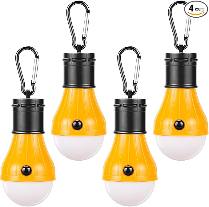 Doukey Portable Camping Lanterns [4 Pack] LED Tent Lanterns Emergency Light for Backpacking, Hiking, Hurricane Outage