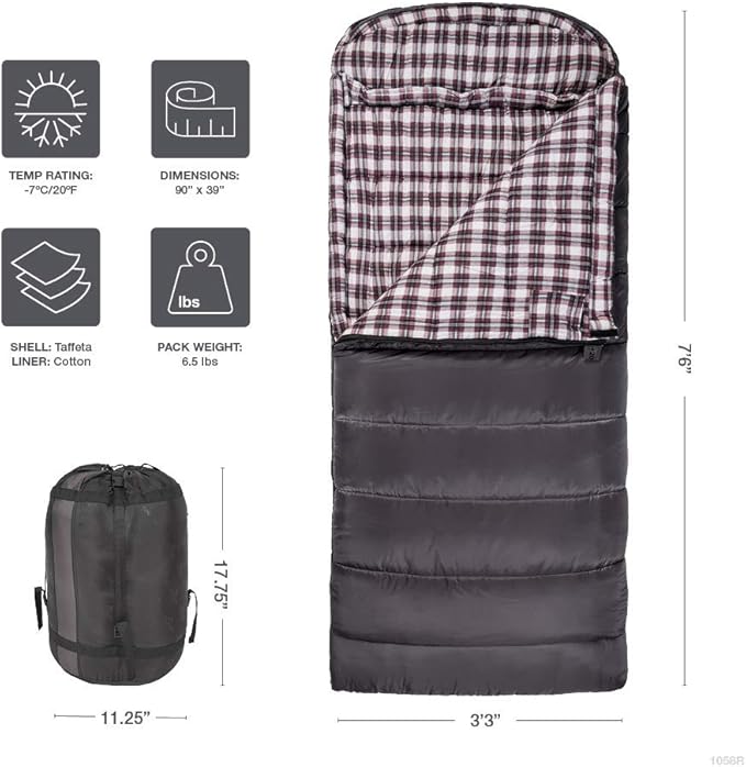 Teton Celsius XXL Sleeping Bag, Cold Weather Sleeping Bags for Adults and Kids, Camping Made Easy and Warm. Compression Sack Included, 35F, 25F, 0F, 20F Degree