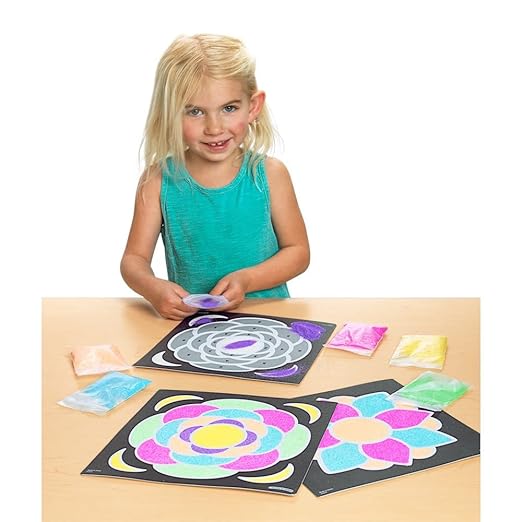 Colorations World of Art - India Rangoli, 6 Designs with Sand - Set of 12