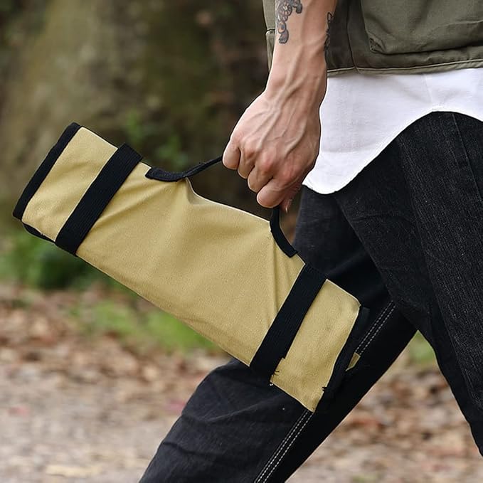 Campingmoon Tent Storage Bag, Can Holds 20 of The Long Tent Stakes, Thickened Canvas Can Withstand Tent Stakes Heavy Duty, B-135