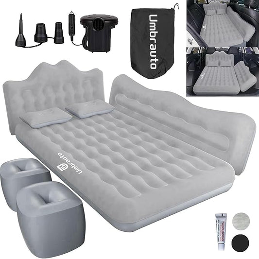 Umbrauto Truck Air Mattress Back Seat| Inflatable Car Camping Mattress Bed for Back Seat, SUV Blow Up Rear Seat Sleeping AirBed for Van Travel with Pump & Pillows