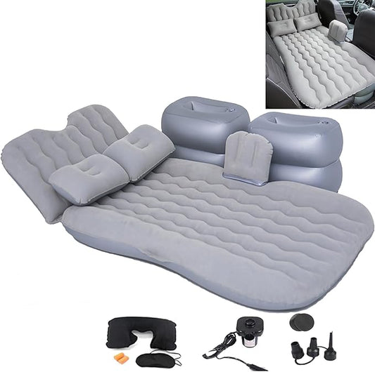 Inflatable Car Air Mattress Back Seat Bed,Thickened Car Travel Camping Air Mattress with Air Pump,Blow Up Bed Portable Car Sleeping Mattress for Car Universal SUV