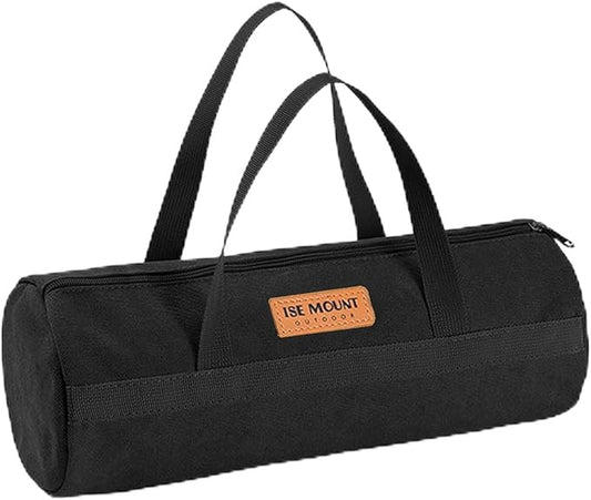 Tent Stakes Bag,Canvas Camping Storage Bags Essentials Accessories Tools Hiking Hunting Gear (Black 40CM)