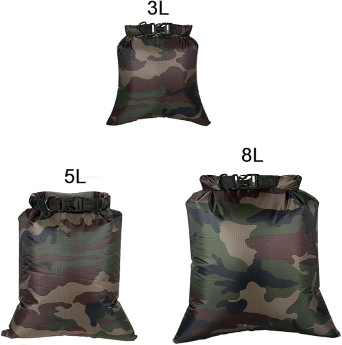 Lixada Waterproof Dry Bags, 3/5/6 Pack Ultimate Dry Sack - 3L+5L+8L Lightweight, Roll Top Outdoor Dry Sacks for Kayaking Camping Hiking Traveling Boating Water Sports