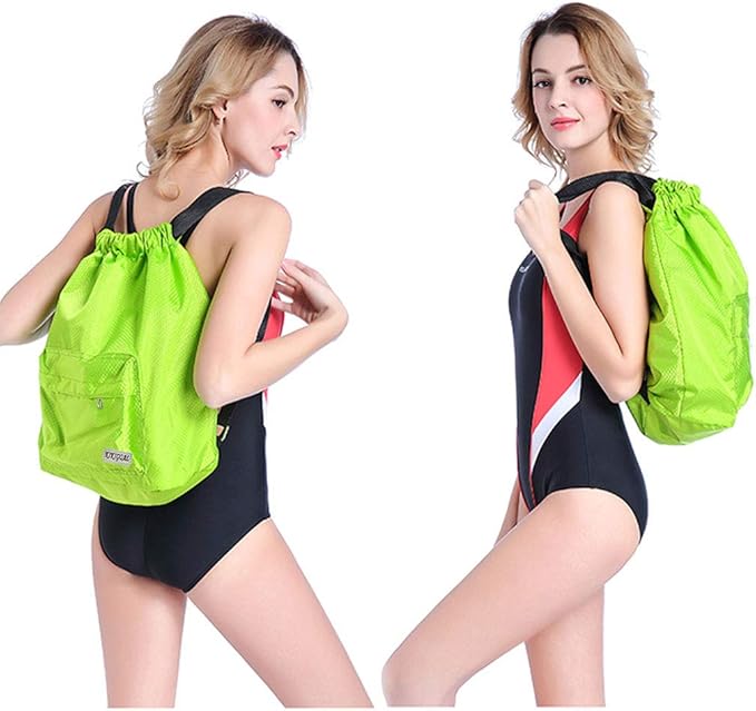 KIKIGOAL Dry Wet Separated Swimming Bag Portable Drawstring Backpack Waterproof Gym Sports Pool Beach Gear Bag