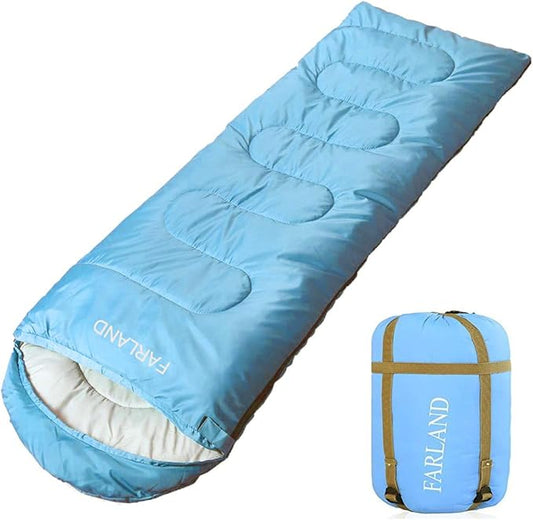 FARLAND Sleeping Bags 30℉ for Adults Teens Kids with Compression Sack Portable and Lightweight for 3-4 Season Camping, Hiking,Waterproof, Backpacking and Outdoors