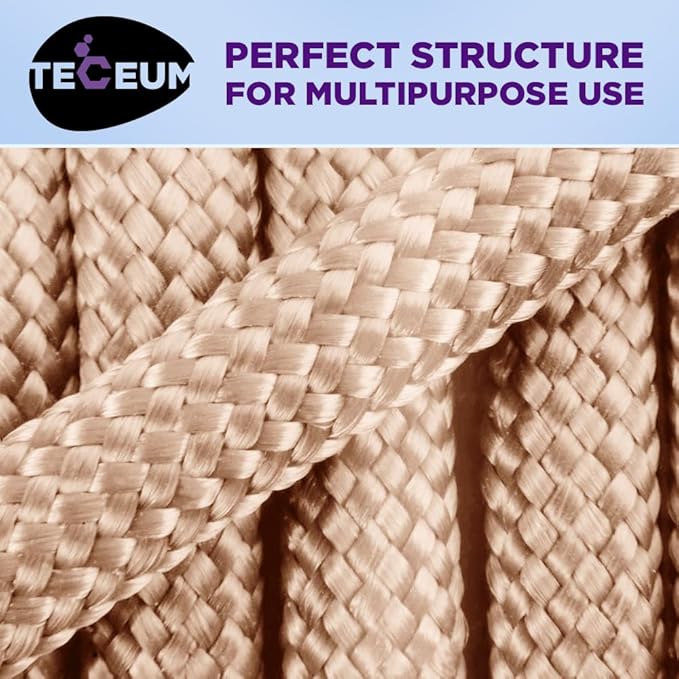 TECEUM Heavy Duty Rope 1000 – 1000ft / 200ft / 100ft / 50ft – 40+ Colors – Utility Rope for Survival & Camping Gear – Nylon String, Camping Rope, para Cord, Utility Nylon Rope, Tent Cord