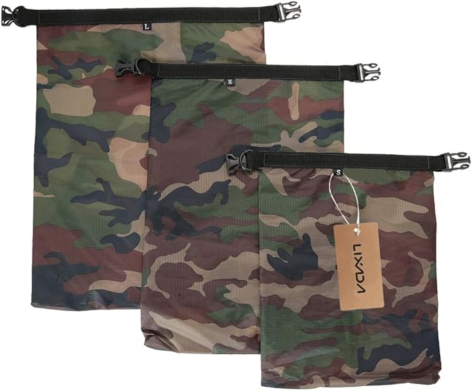 Lixada Waterproof Dry Bags, 3/5/6 Pack Ultimate Dry Sack - 3L+5L+8L Lightweight, Roll Top Outdoor Dry Sacks for Kayaking Camping Hiking Traveling Boating Water Sports