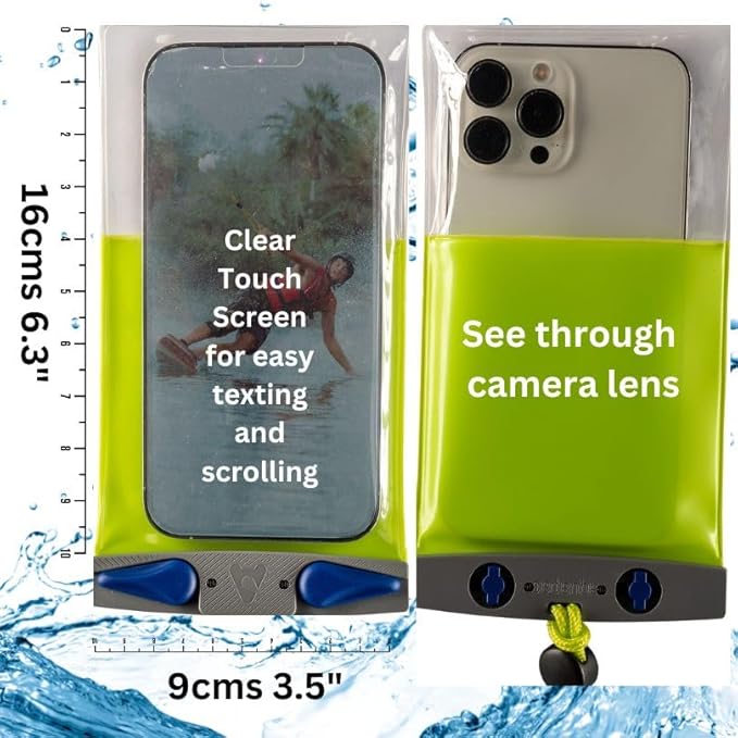 Aquapac Waterproof Phone Case, Medium, Grey, Lanyard, iPhone and Android, Made in The UK, Hiking, Mountain Biking, Running Accessory, Travel Essential, 5 Year Warranty. IPX8 Certified to 30 ft deep.