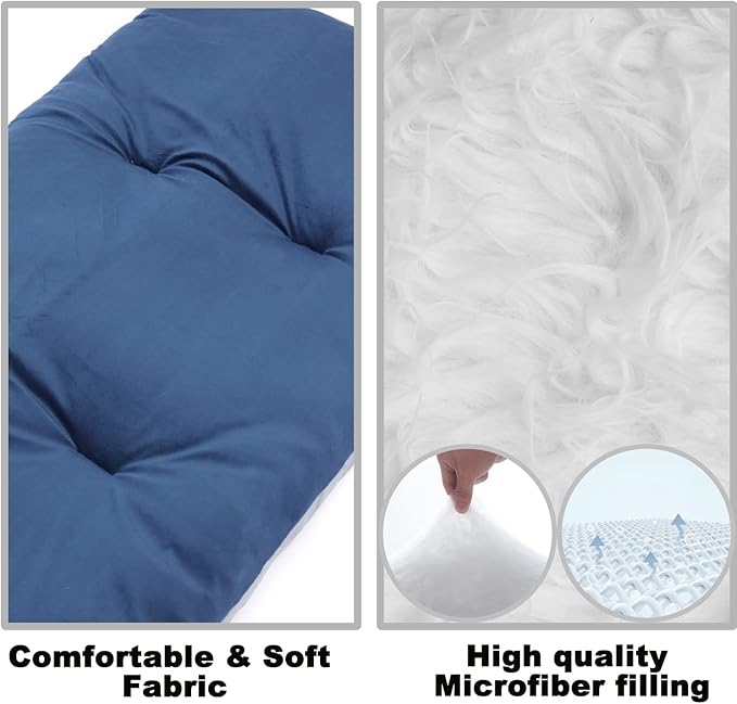 Gehannah Thick Camping Sleeping Pad, Soft Comfortable Microfiber Camping Cot Pads for Adults, Lightweight Foldable Sleeping mats for Traveling Hiking Backpacking Traveling