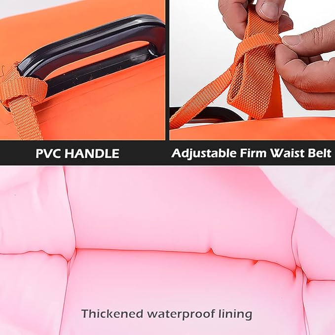 NuCamper Swim Buoy for Open Water Swimmers with Adjustable Waist Belt, Waterproof Dry Bag, Swim Bubble for Safty Swimming, Training Snorkeling, Kayaking, Boating,Beach Bags Large Capacity 28L