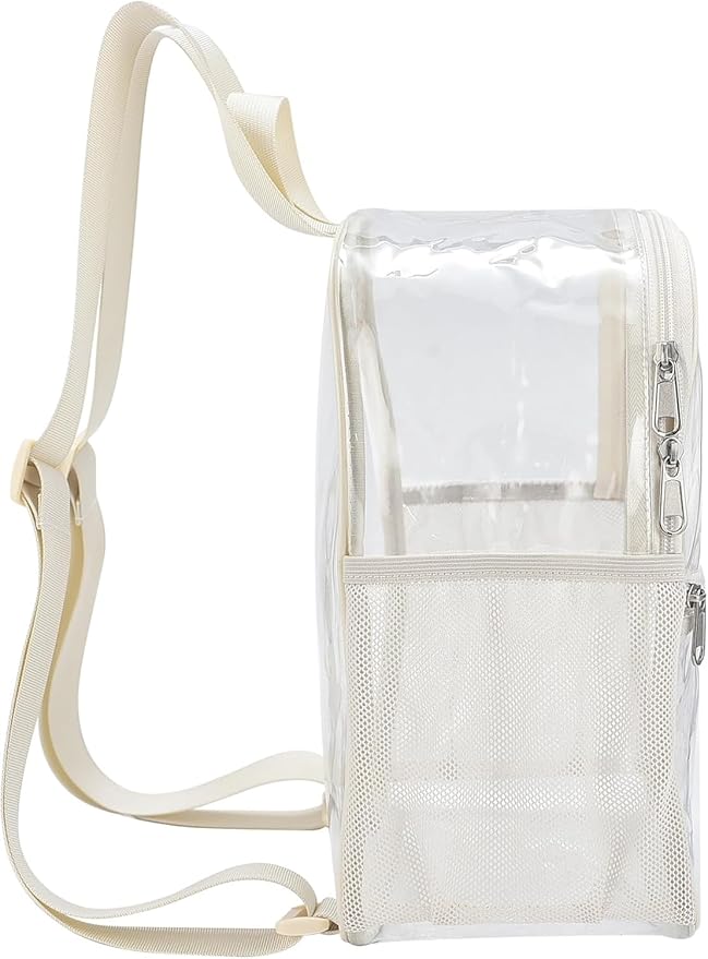 Oraben Clear Backpack Stadium Approved 12×12×6 Clear Mini Backpack Small Transparent Backpack for Concert, Beach, Work, Travel & Sporting