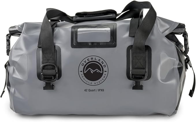 Overland Vehicle Systems Portable Dry Storage Bags (42 Quart Capacity) - Premium 1000D Construction - IPX6 Rated Waterproof Dry Bag - Heavy Duty Buckles with Robust Nylon Straps