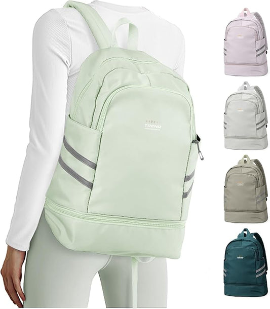 coofay Gym Backpack For Women Waterproof Backpack With Shoe Compartment Lightweight Travel Backpack Workout Sports Backpack Large Gym Bag