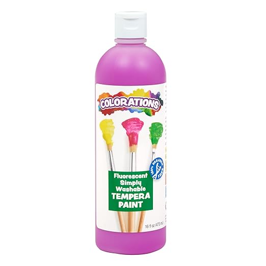 Colorations - FSWTPU Washable Tempera Paint, 16 fl oz, Fluorescent Purple, Neon, Non Toxic, Vibrant, Bold, Bright, Kids Paint, Craft, Hobby, Fun, Art Supplies
