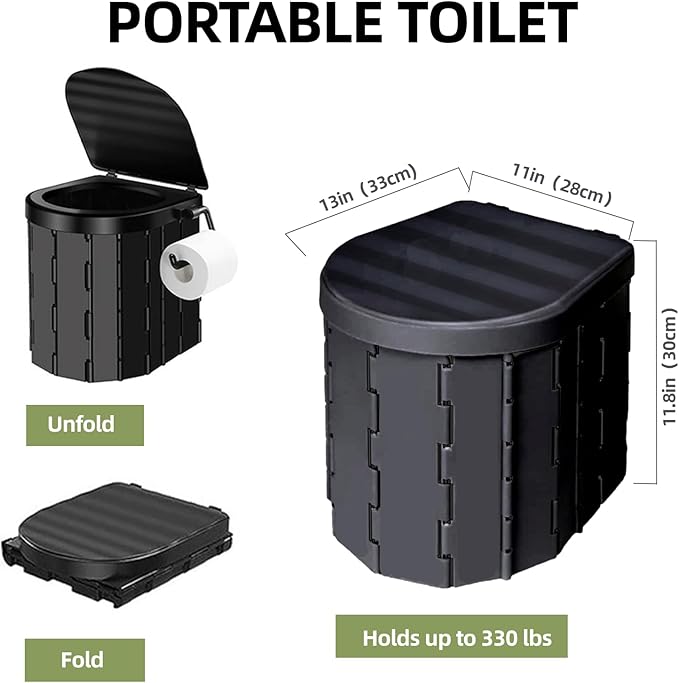 Portable Toilet and Privacy Tent for Adults, Pop Up Potty Tents Outdoor Portable Toilet for Camping with 12 Toilet Bags, Pop-up Tent for Toilet, Travel, Changing